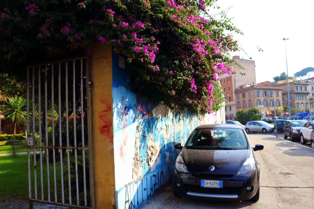 Rome City Centre car flowers streets