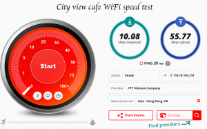 City view cafe speed test fast wifi Hanoi