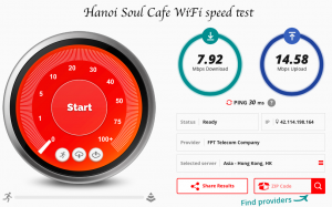 Hanoi Soul Cafe speed test fast wifi Hanoi