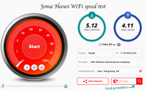 Joma speed test fast wifi Hanoi