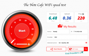 The Note cafe speed test fast wifi Hanoi