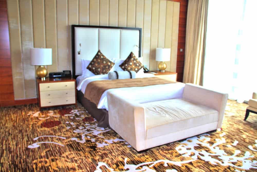 Bed at Marina Bay Sands hotel