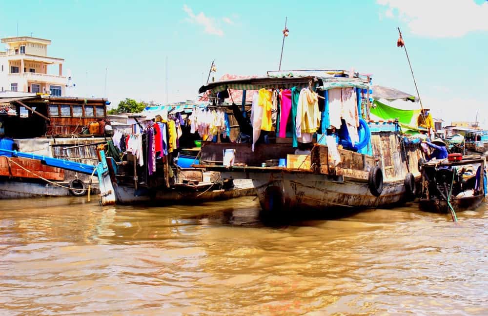 Boat house at Mekong Delta