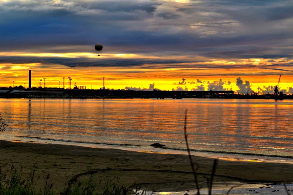 Sunset at Pirita promenade in Tallinn