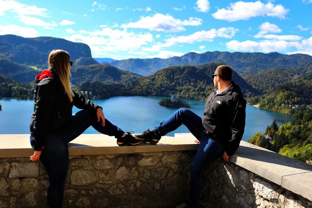 couple lake bled most beautiful places in Slovenia