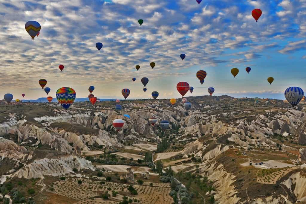 The hot air balloons of Cappadocia.