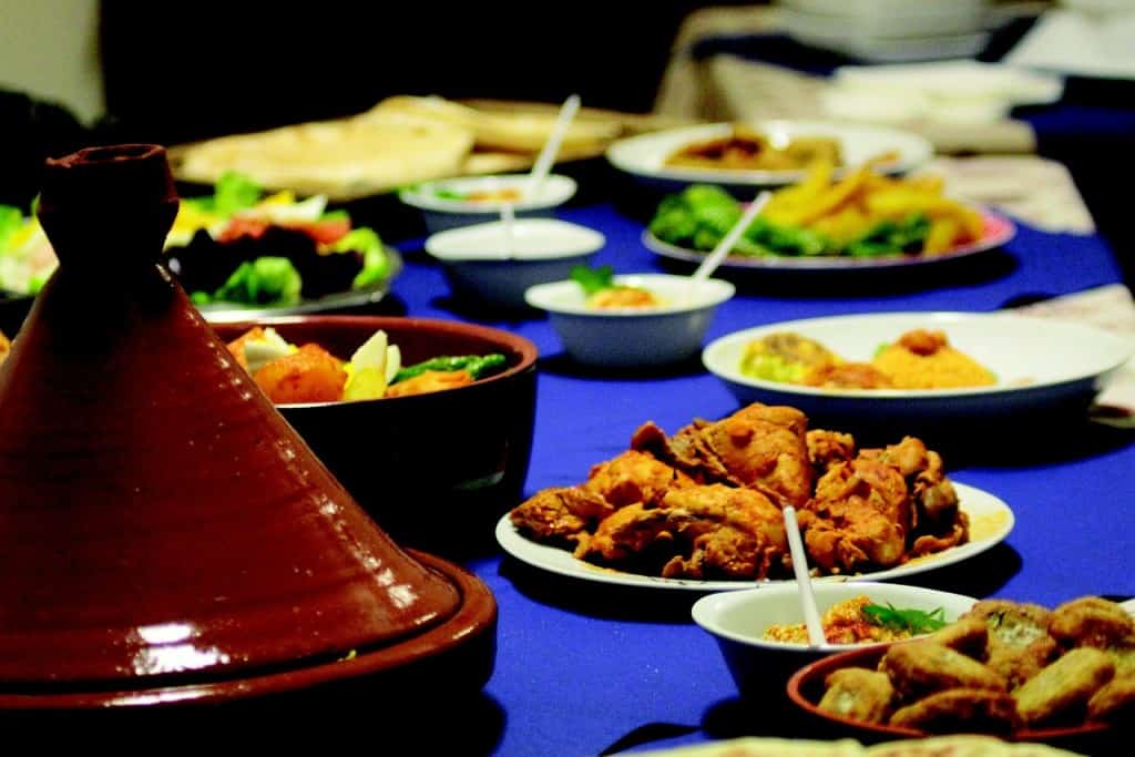 A table of Moroccan food