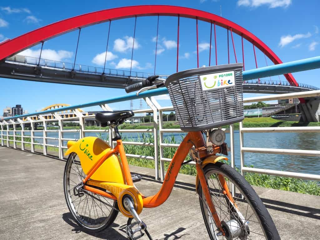 Rainbow Bridge Taipei Taiwan bicycle