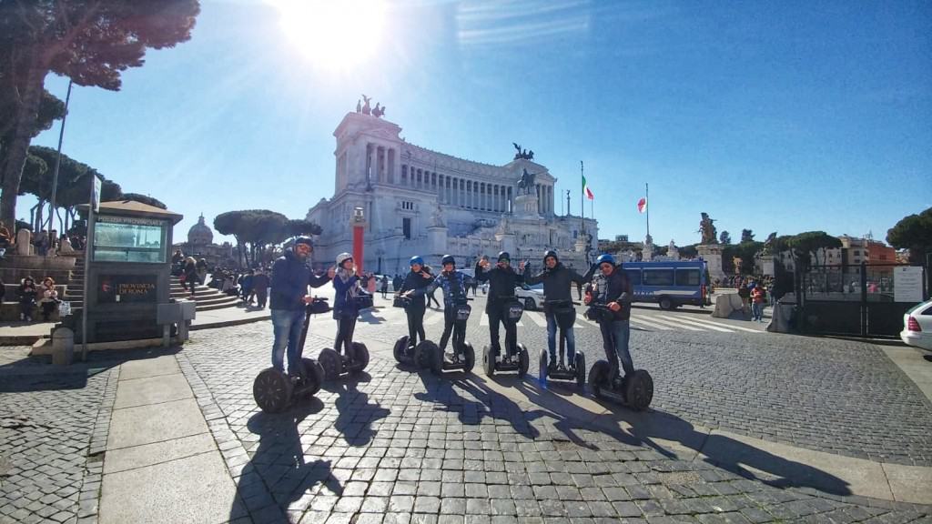 Piazza Venezia during segway tour in Rome