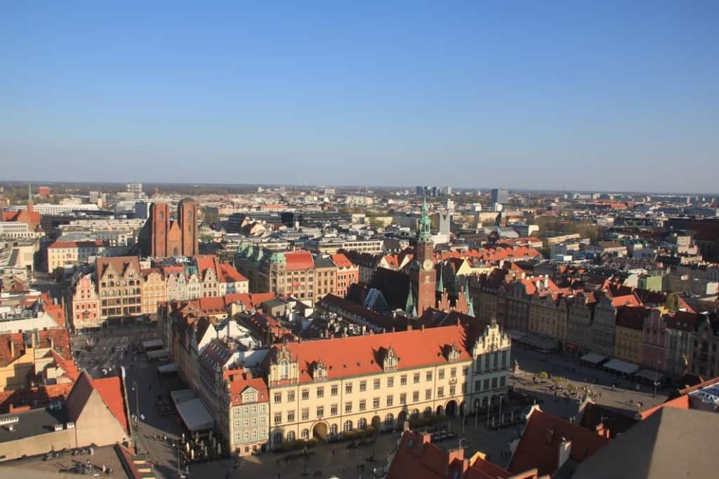aerial view wroclaw old town